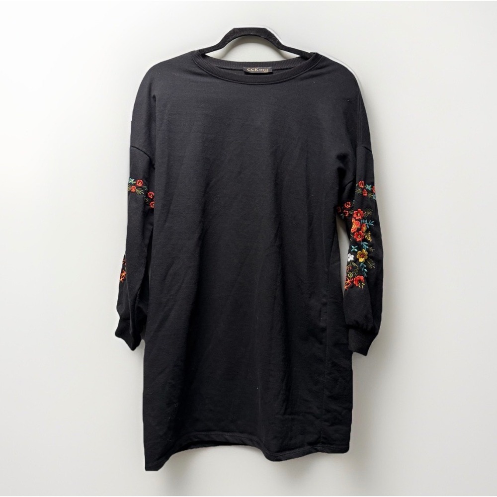 Y2K Womens Boho Folk Floral Embroidered Cotton Hippie Indie Size M Sweatshirt